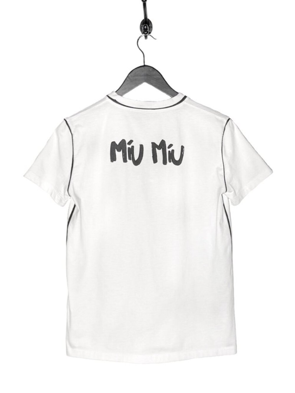 Miu Miu 2018 White T-shirt with Logo Detail